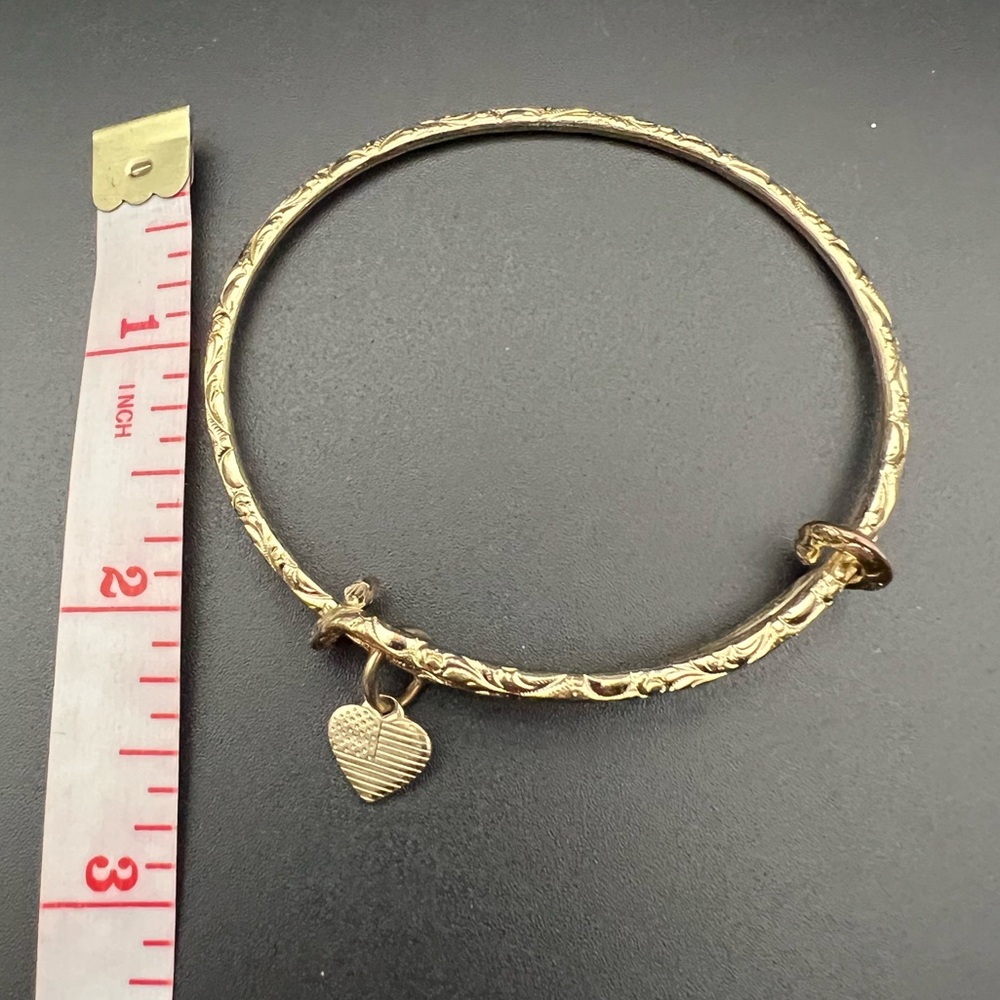 Alex and Ani American Flag Heart Gold Tone Bangle Valentine’s Day - Picture 3 of 3